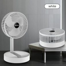 Portable 6-Inch Stand Fan with USB Rechargeable Battery, 3 Speeds, Adjustable Height, Quiet Floor Fan