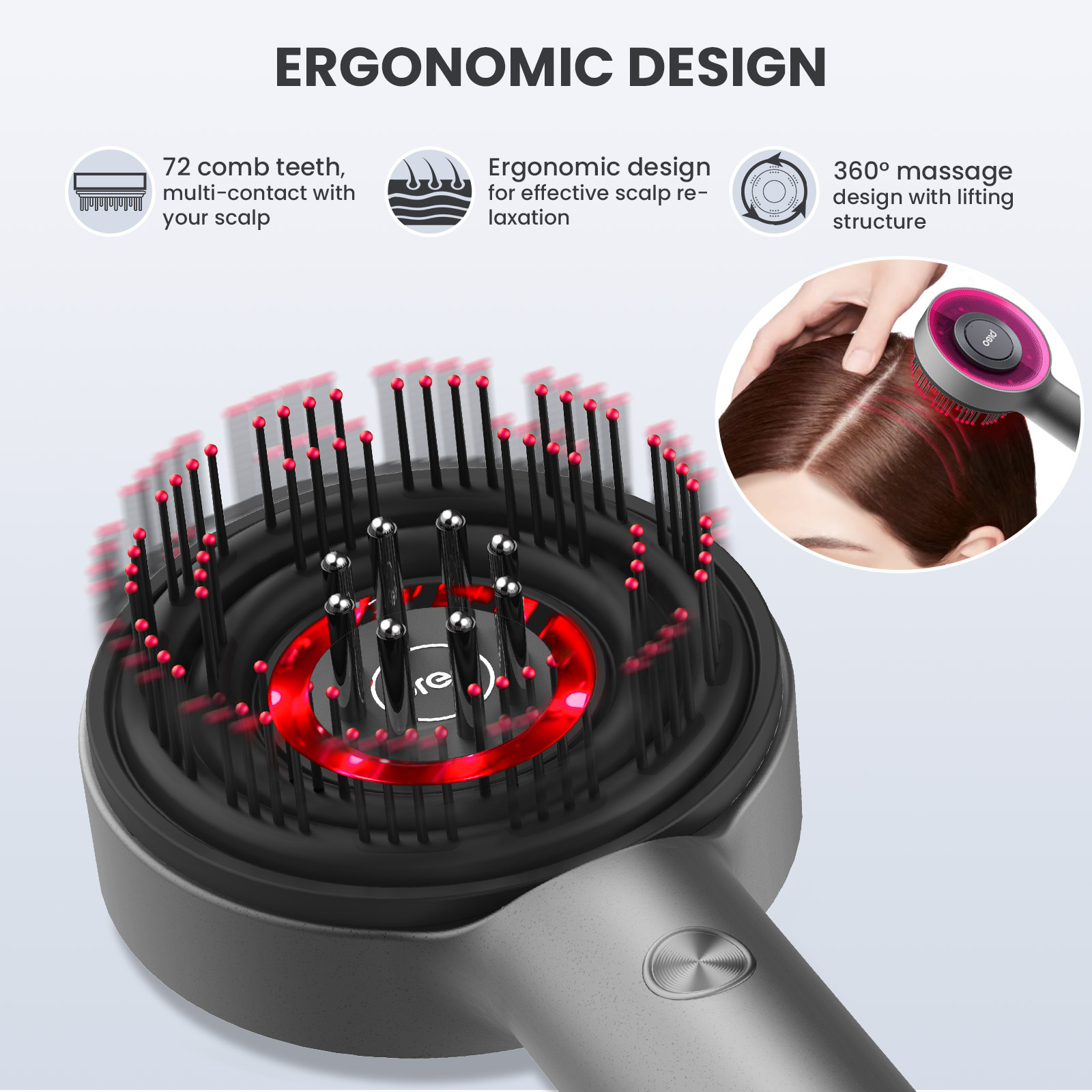 Scalp Massager Brush - Shiatsu Scalp Massager for Hair Growth & Relaxation - Image 3