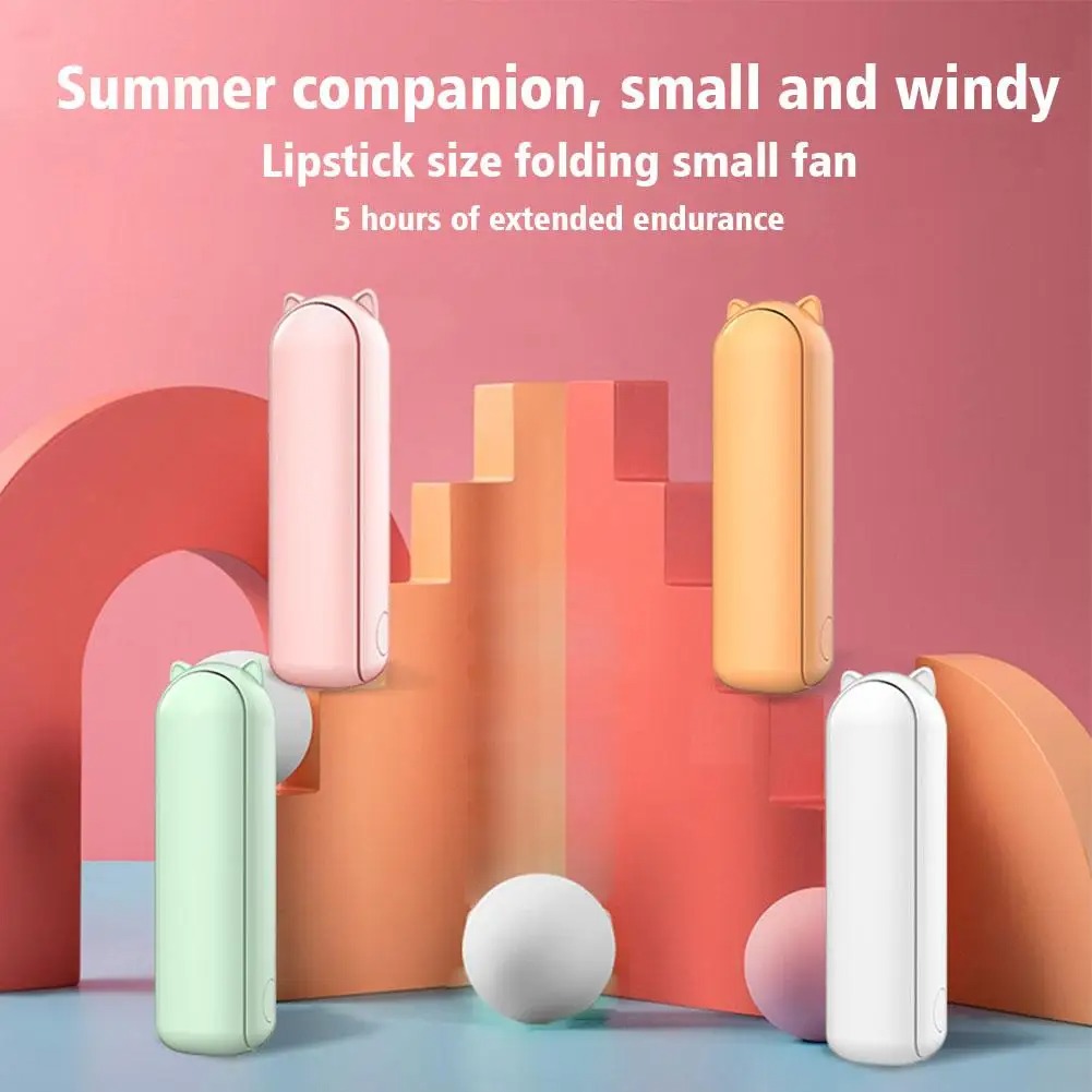 Portable Rechargeable Mini Fan - Foldable, Mute & 2-in-1 Cooling for Outdoor Travel