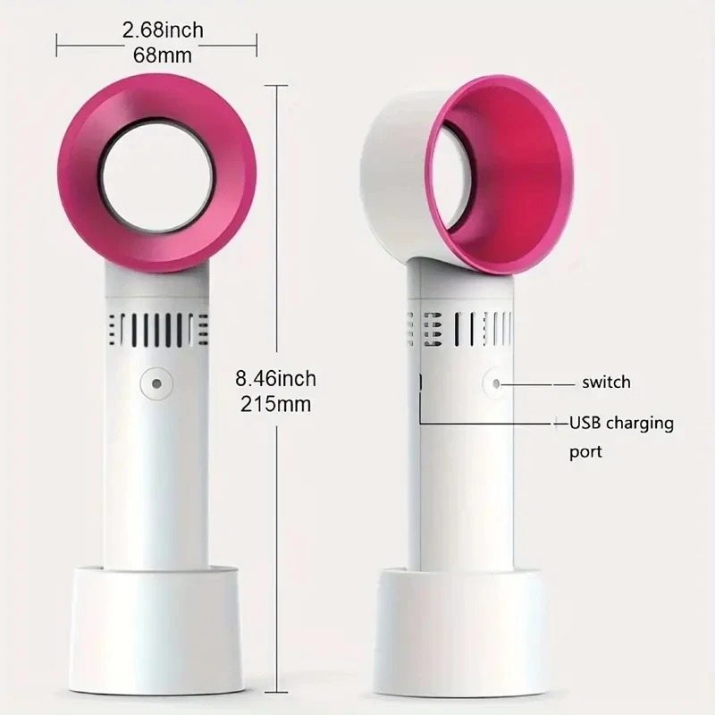 USB Rechargeable Handheld Fan - Portable Mini Desk Fan with 3 Speeds - Image 5