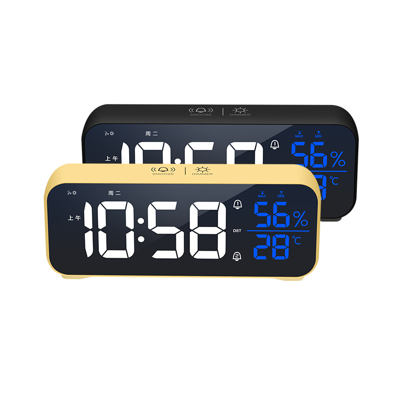 Music LED Digital Alarm Clock with Voice Control, Temperature & Humidity Display - 1200mAh Battery Desktop Clock for Home Decor - Image 5