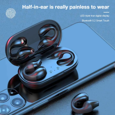 Wireless Bluetooth Ear Clip Headphones, Low-Latency Gaming Stereo, High Power, Non-In-Ear Design